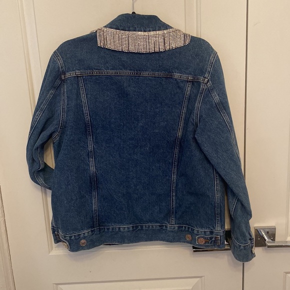 Sandro Denim Jacket with Rhinestone Fringe - Picture 8 of 8